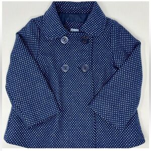 GAP Blue Polka Dot Toddler Girls Swing Pea Coat